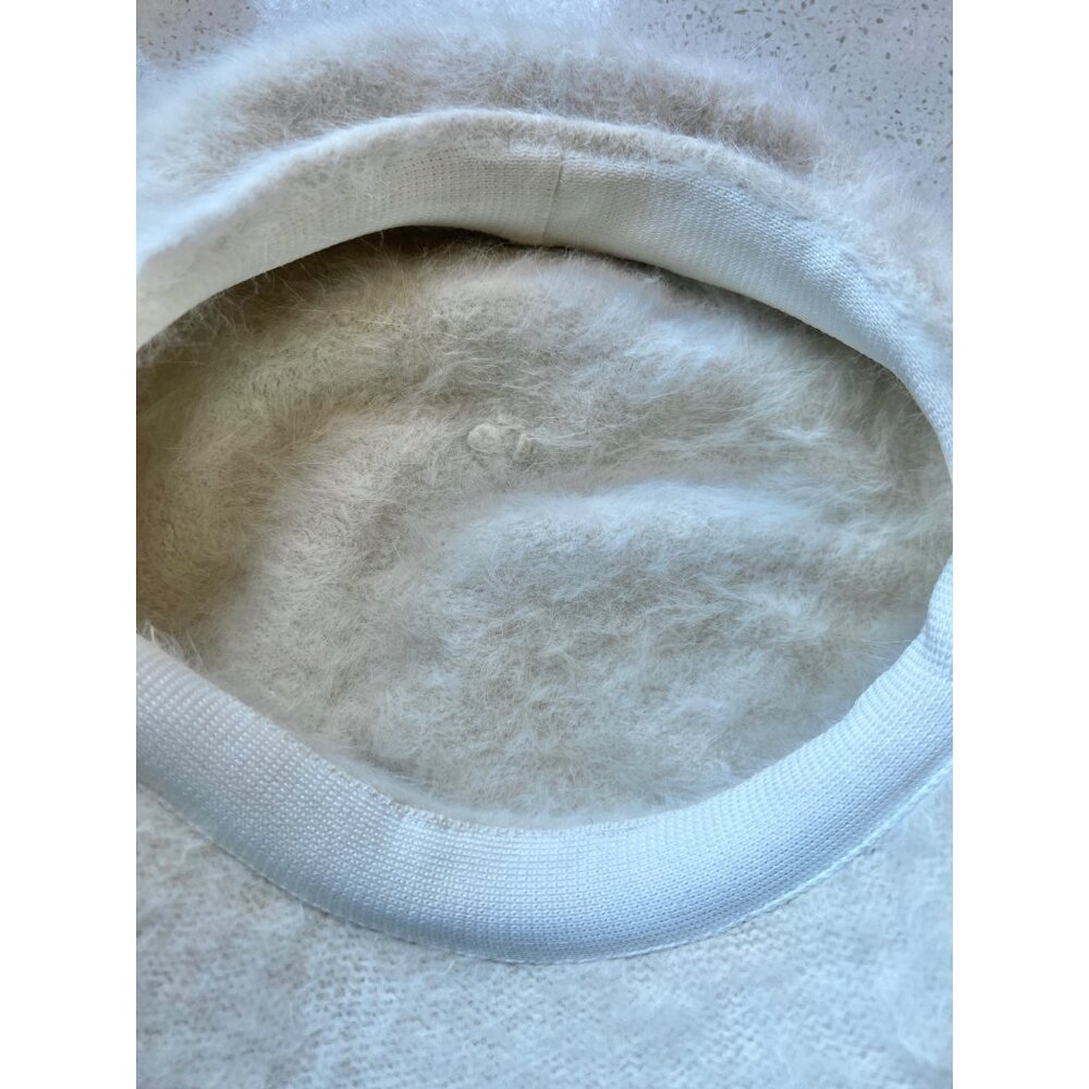 Newsboy Hat White Mohair With Fuzzy Finish Vintage GUC - Picture 5 of 10